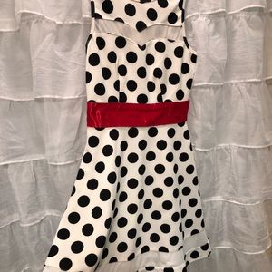 SOLD!!         Black and white polka dot dress